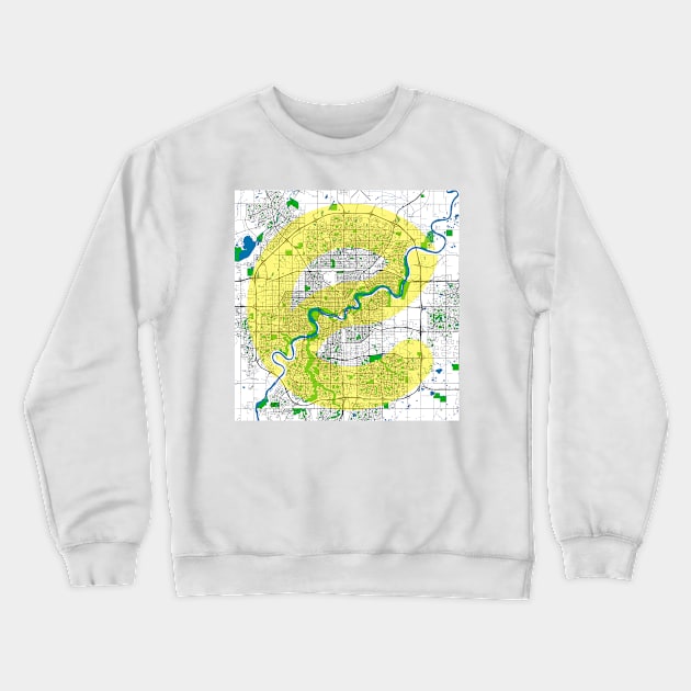 Edmonton Street, River and Park Map Crewneck Sweatshirt by Edmonton River